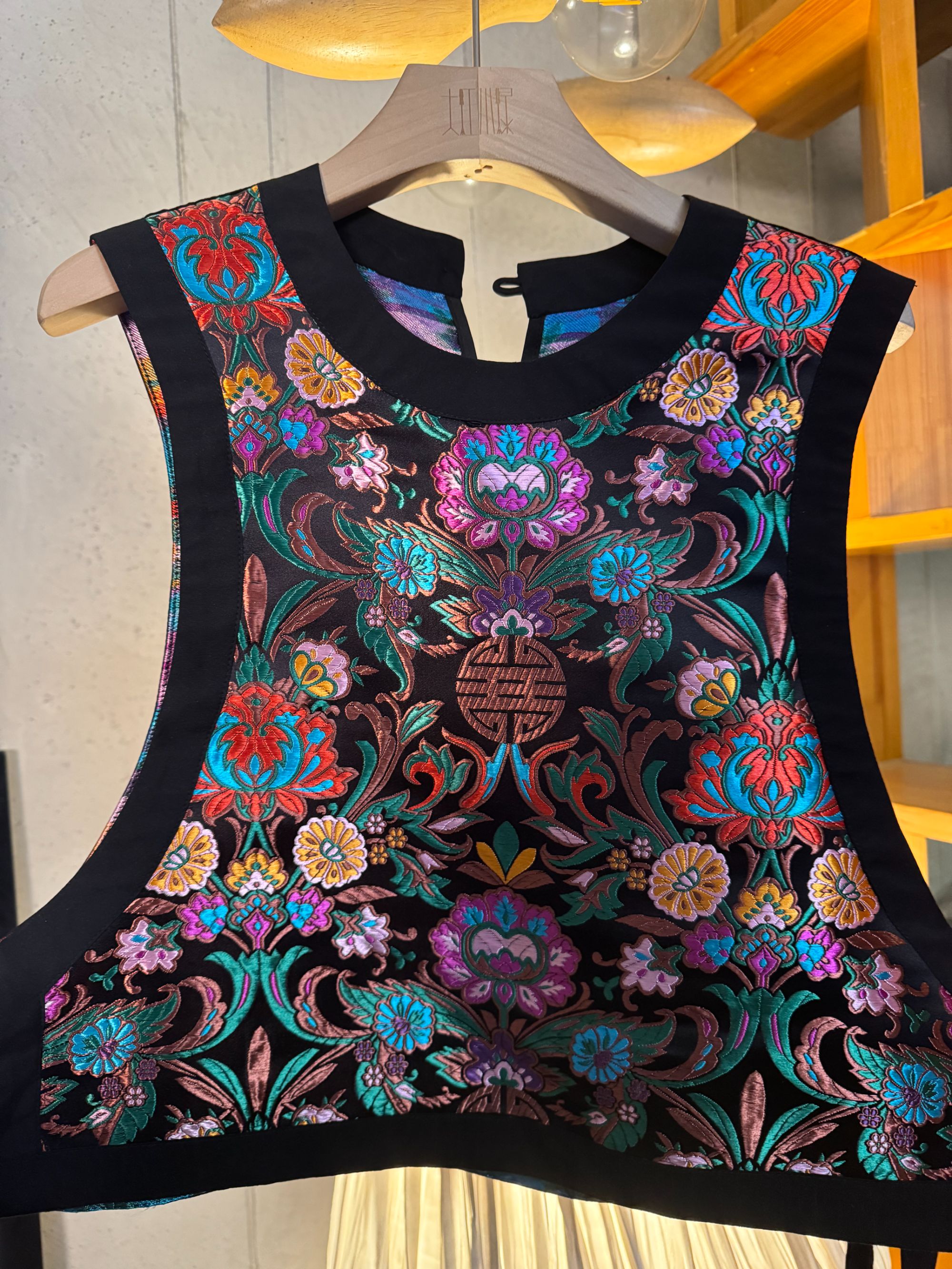 【黑繁花】红shop原创新中式民族风提花织锦缎云肩马甲（限定巨作）