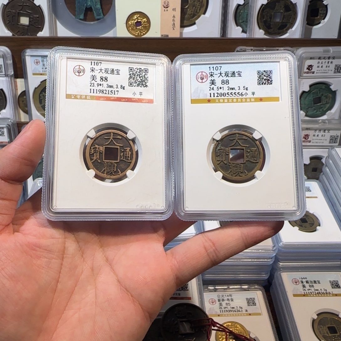 铜开。传世 大观通宝 小平 