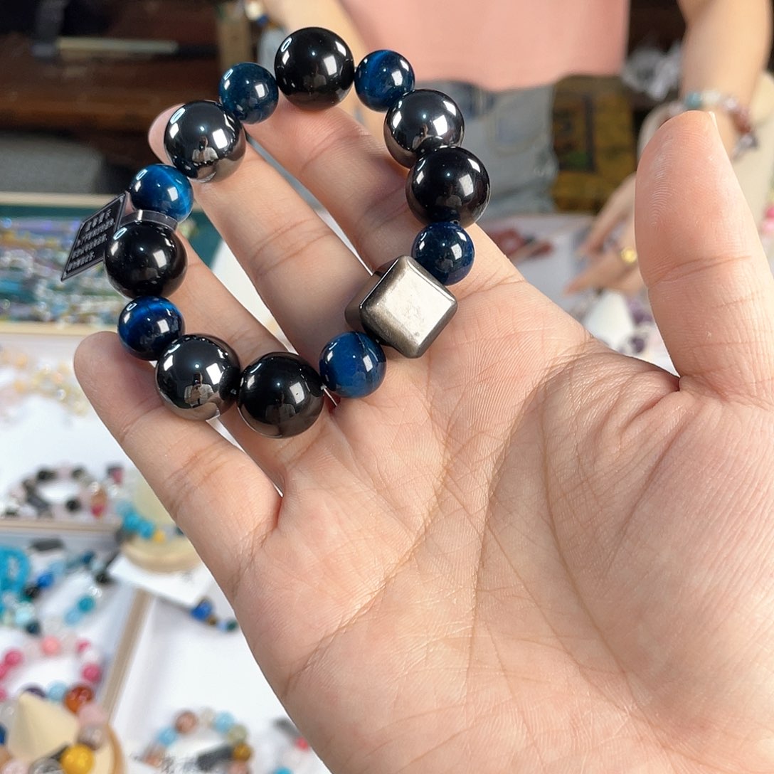 水晶手链银S925镀金镶嵌