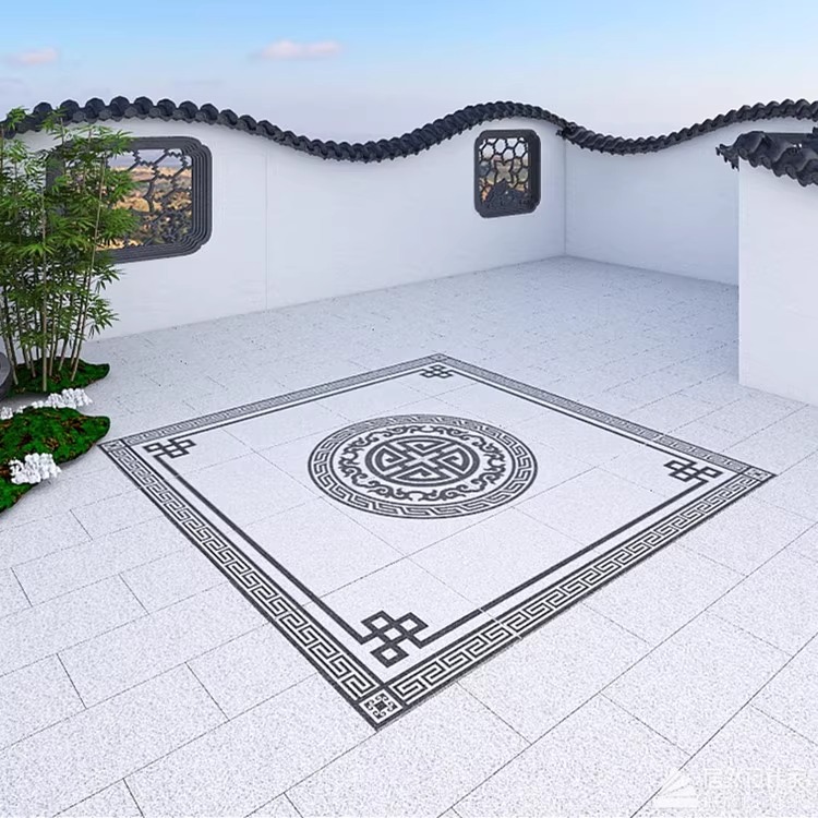 中式庭院地砖室外院子地铺石拼花造型别墅入户石英砖农村小院地砖