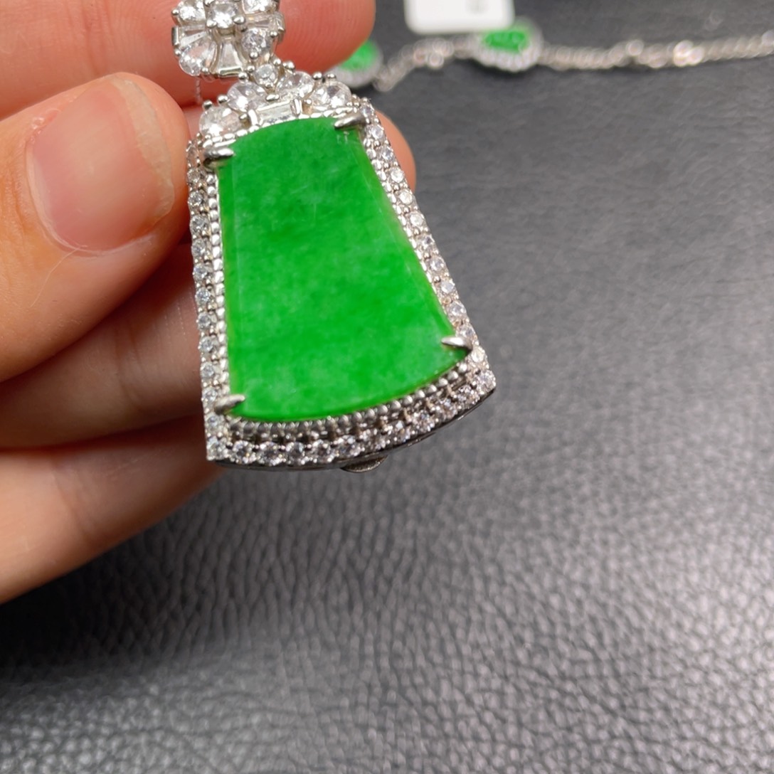 翡翠吊坠(不含链)银S925镶嵌