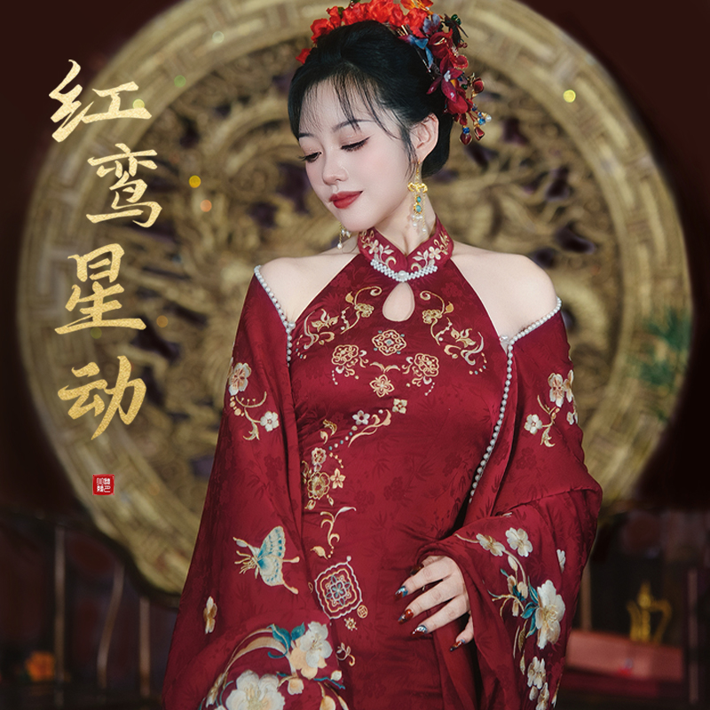 听月小筑【红鸾星动】原创女春夏出门国风新中式非汉服婚服敬酒服