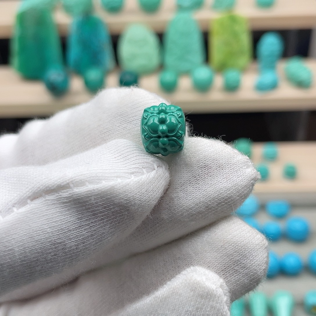 石材秦古料绿色并莲老型