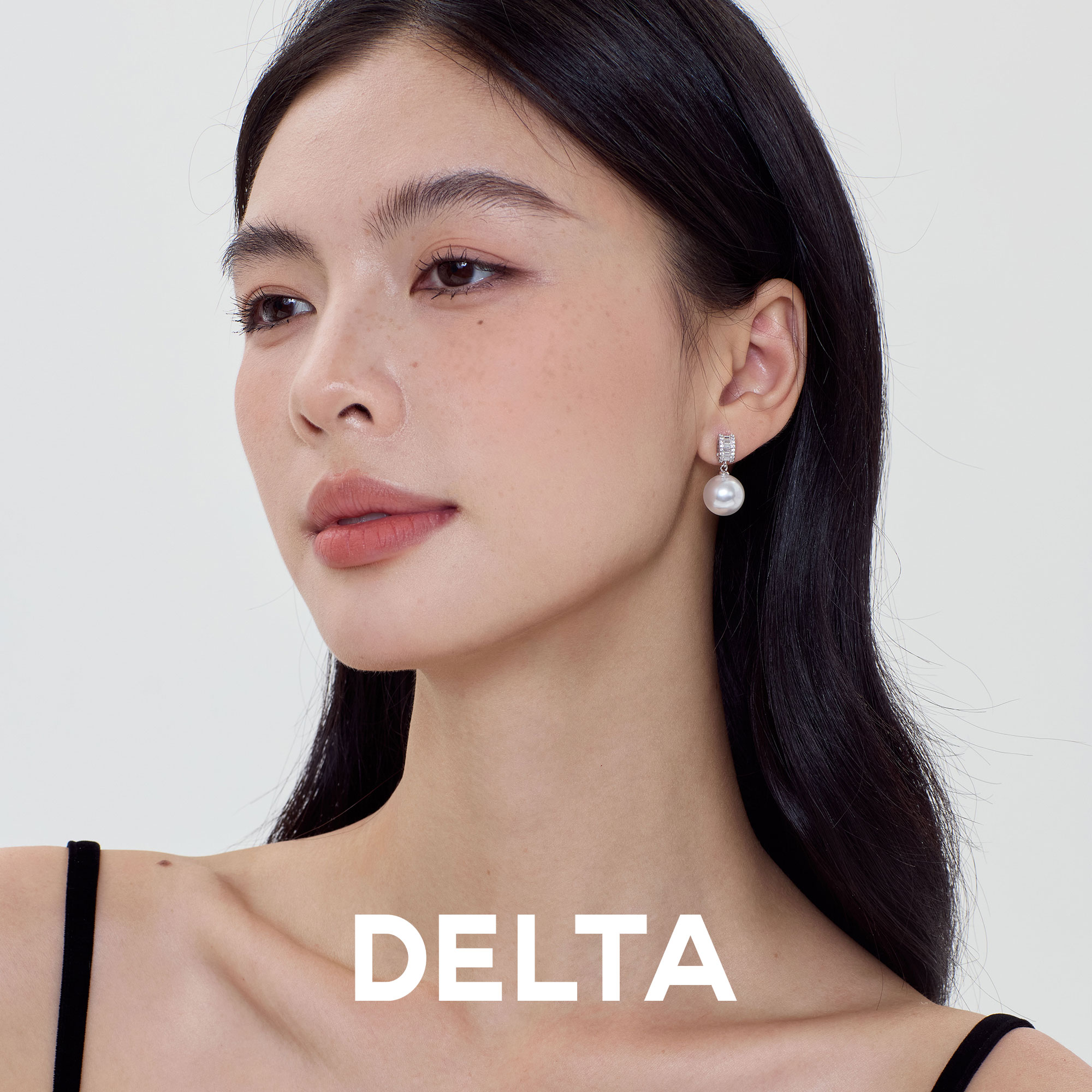 DELTA 925银仿珍珠耳饰 气质法式珍珠耳环小众设计感轻奢百搭耳饰