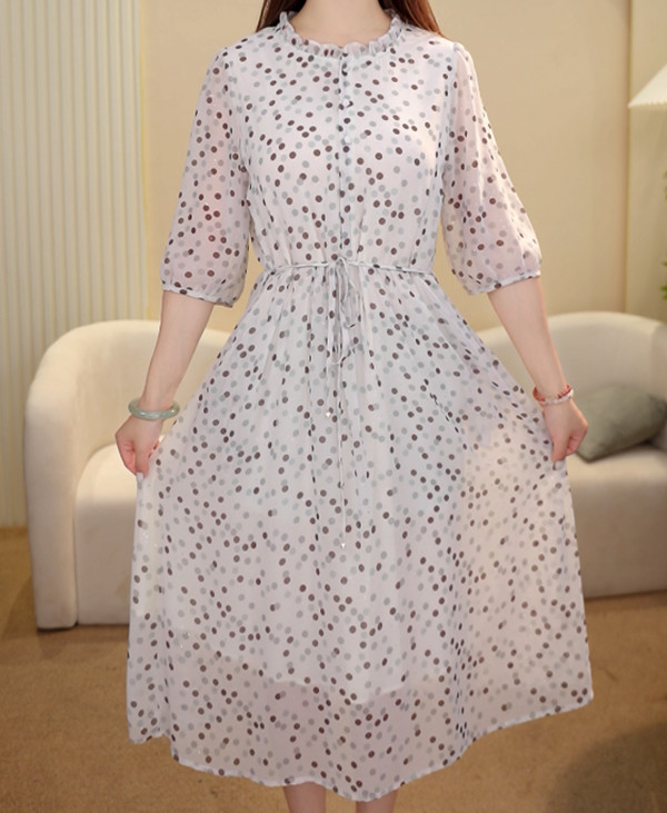 2025夏季新款时尚收腰春意盎然气质显瘦女士连衣裙#6213