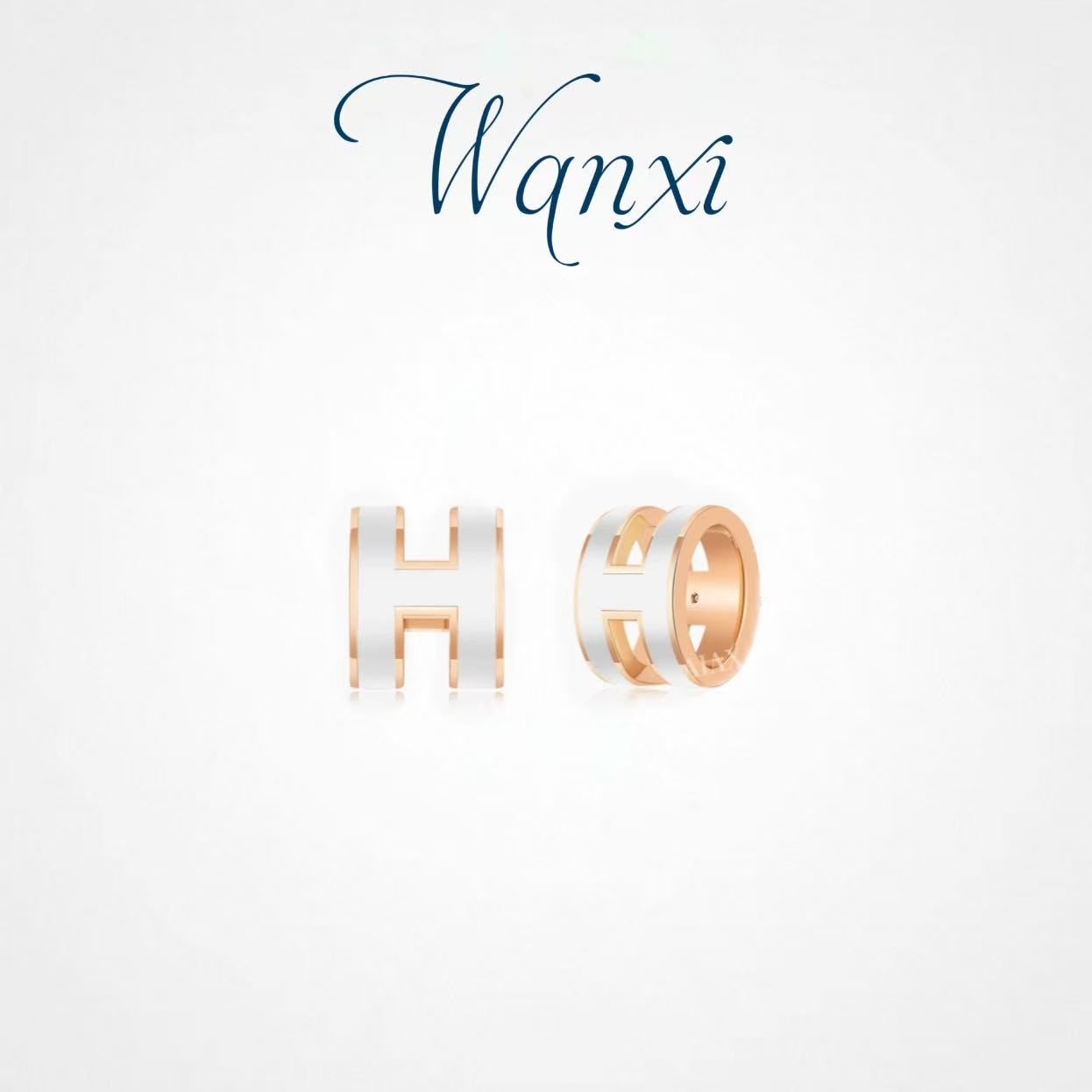 WANXI 经典【H】字母耳环时尚高级感法式