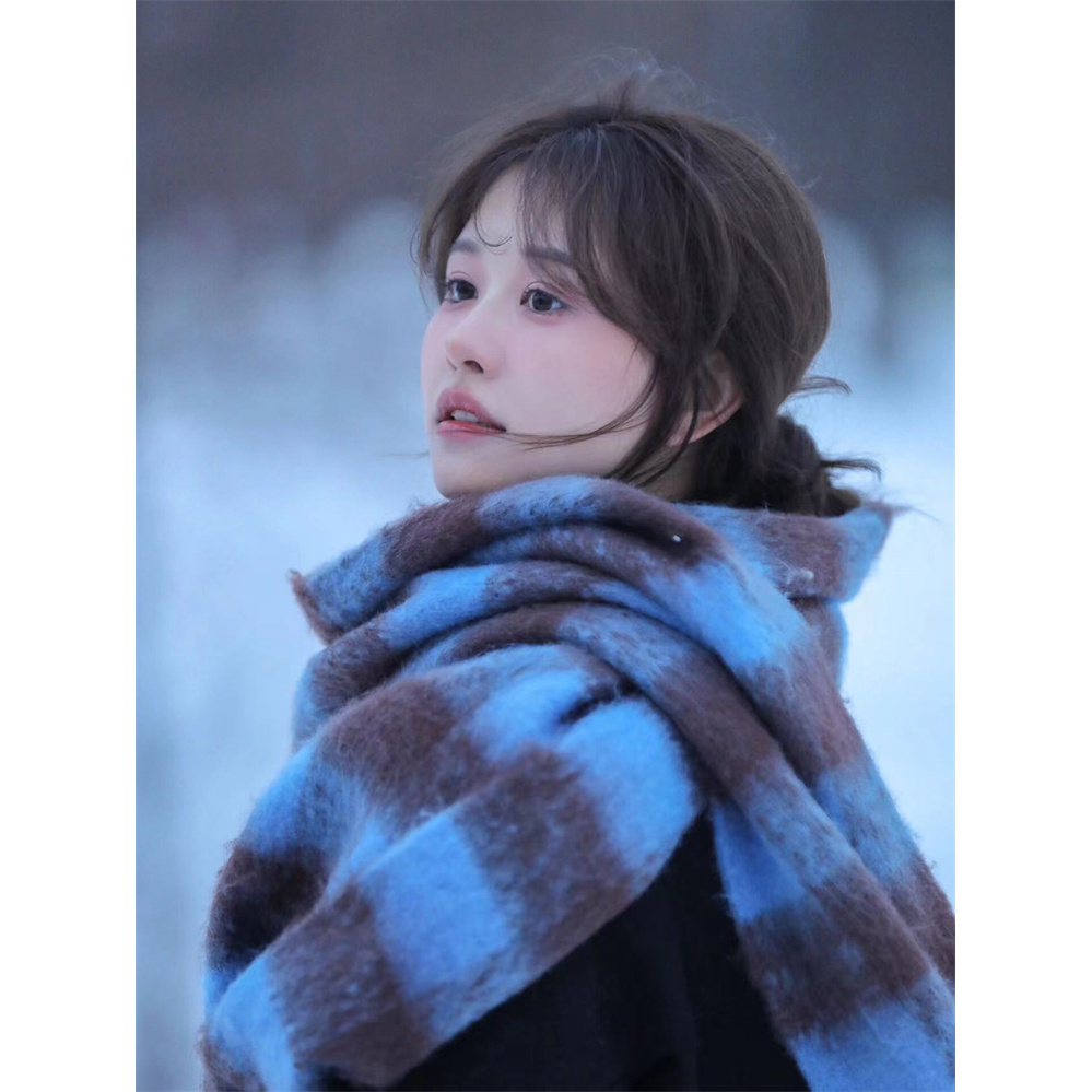 欣欣子同款格子围巾女冬季韩版学生百搭加厚保暖长款围脖潮ins