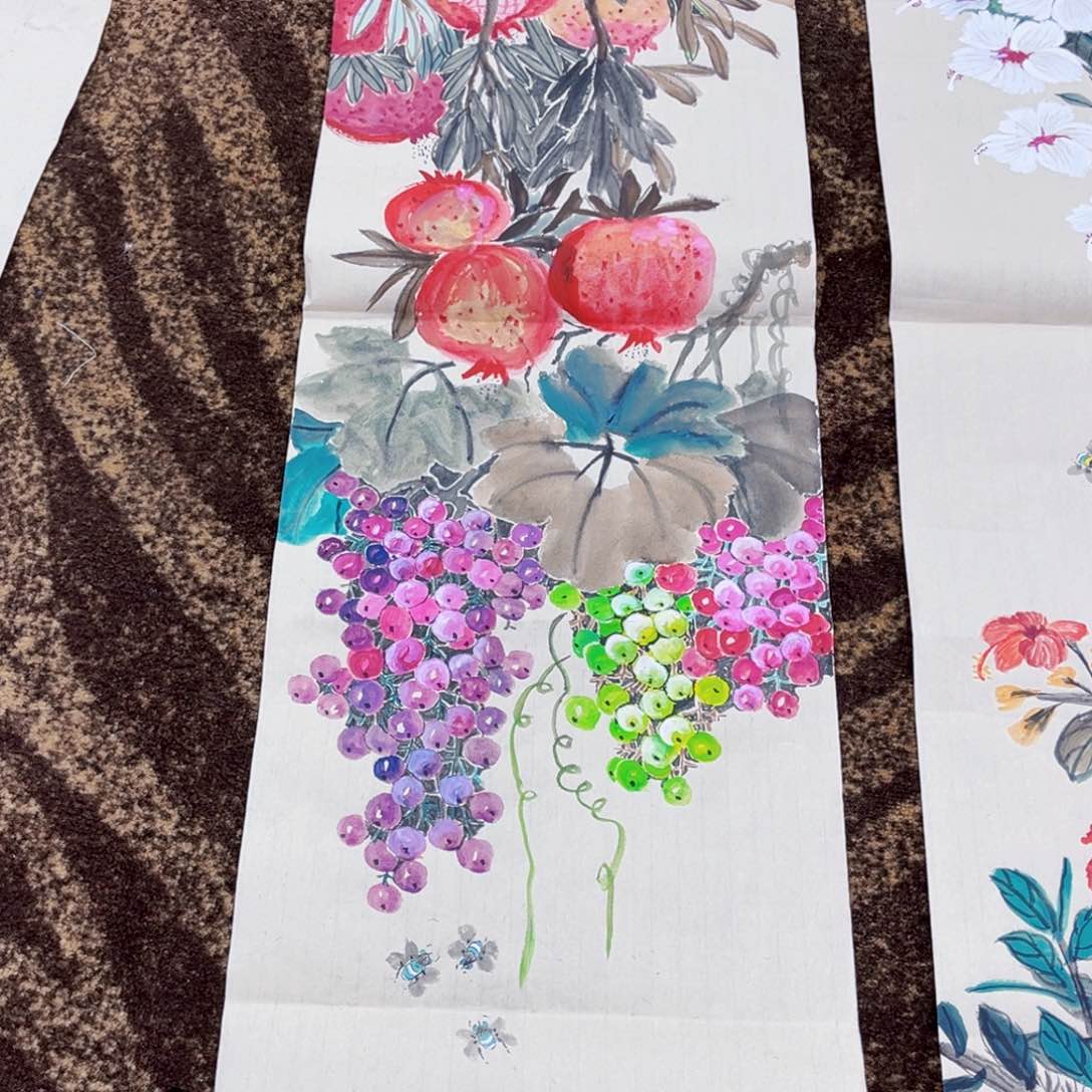 国画刘凤岚老师四尺对开绘画