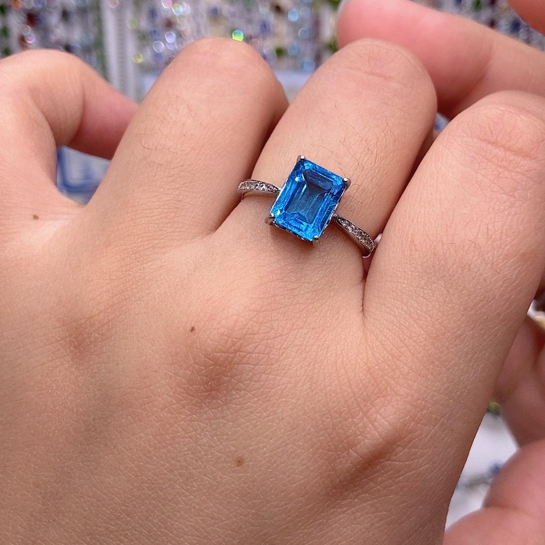 戒指银S925镶嵌托帕石