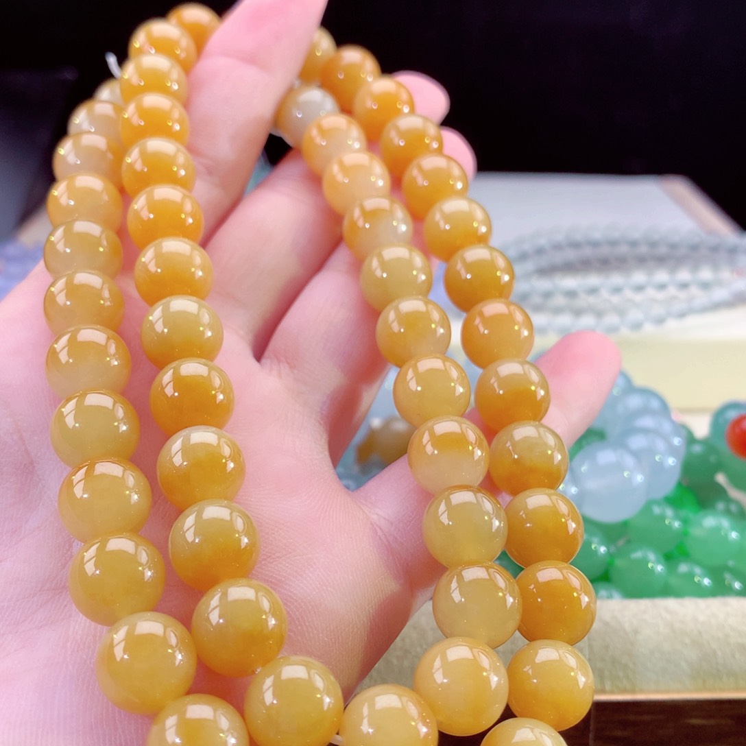 翡翠手链未镶嵌黄翡