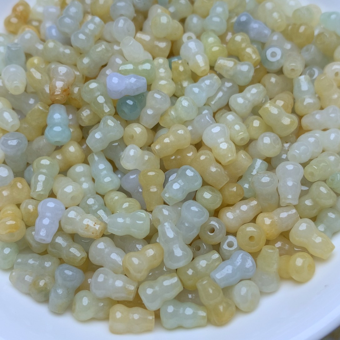 【闪购商品】翡翠手链未镶嵌卡5x7.4多宝葫芦50颗