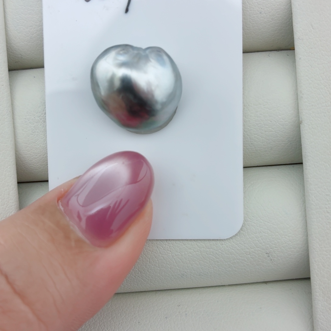 海水珍珠裸珠海水珍珠大溪地铂金灰keshi裸珠