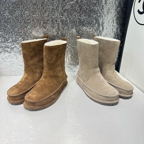 【柠檬精选】反绒皮中筒雪地靴厚底保暖时尚雪地靴女鞋加绒