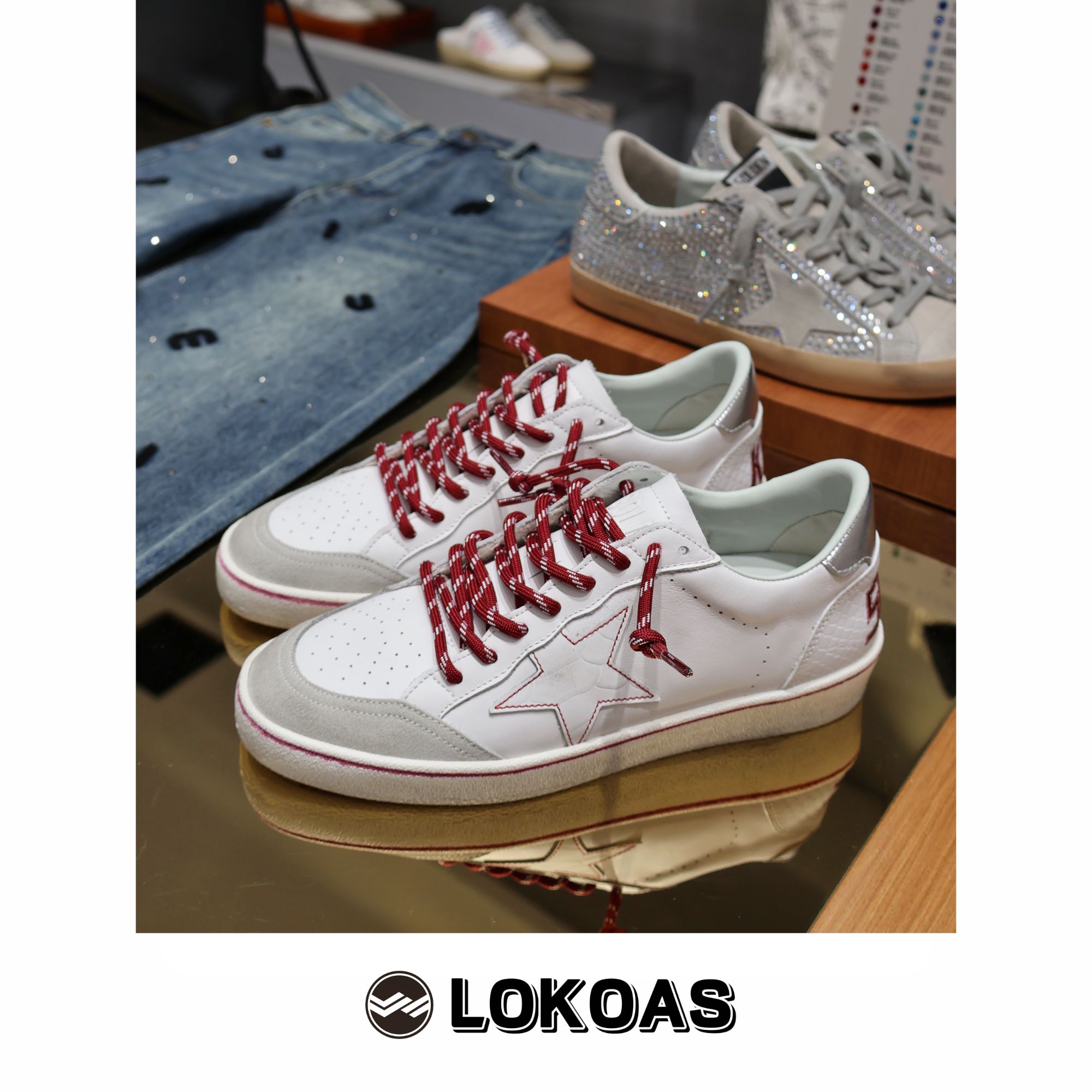 新品 26早春限定情侣复古做旧星星小脏鞋内增高休闲板鞋小白鞋