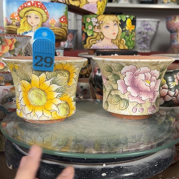 满38包邮 景德镇幸运花盆