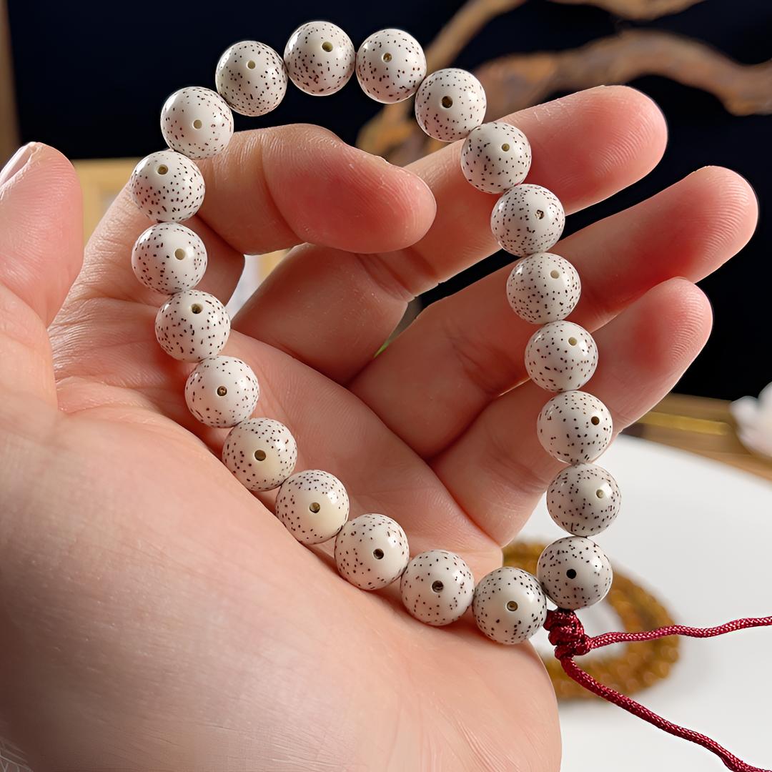 脱脂顺白高密11正圆星月菩提单圈手串