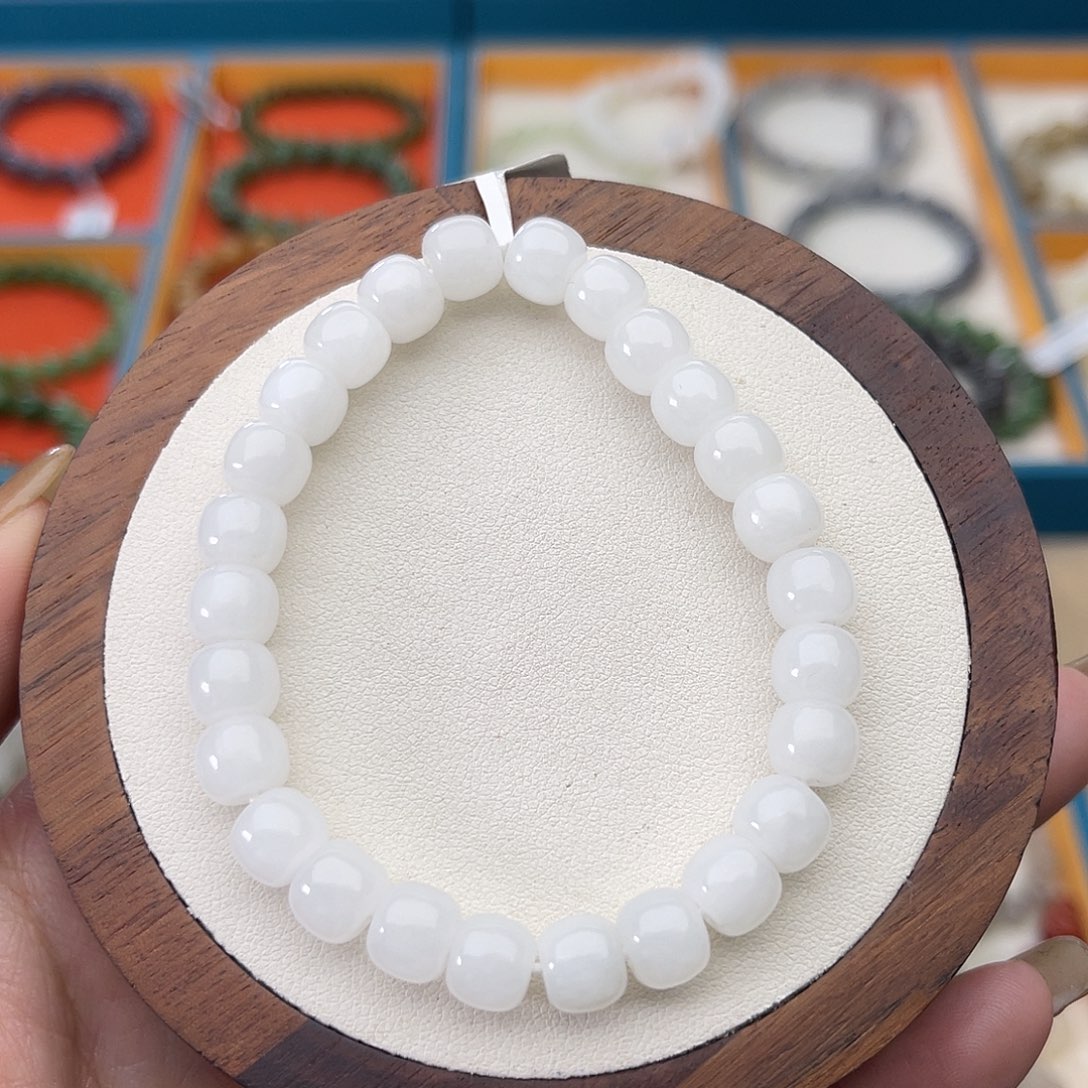 和田玉未镶嵌手串Z10卡7×8