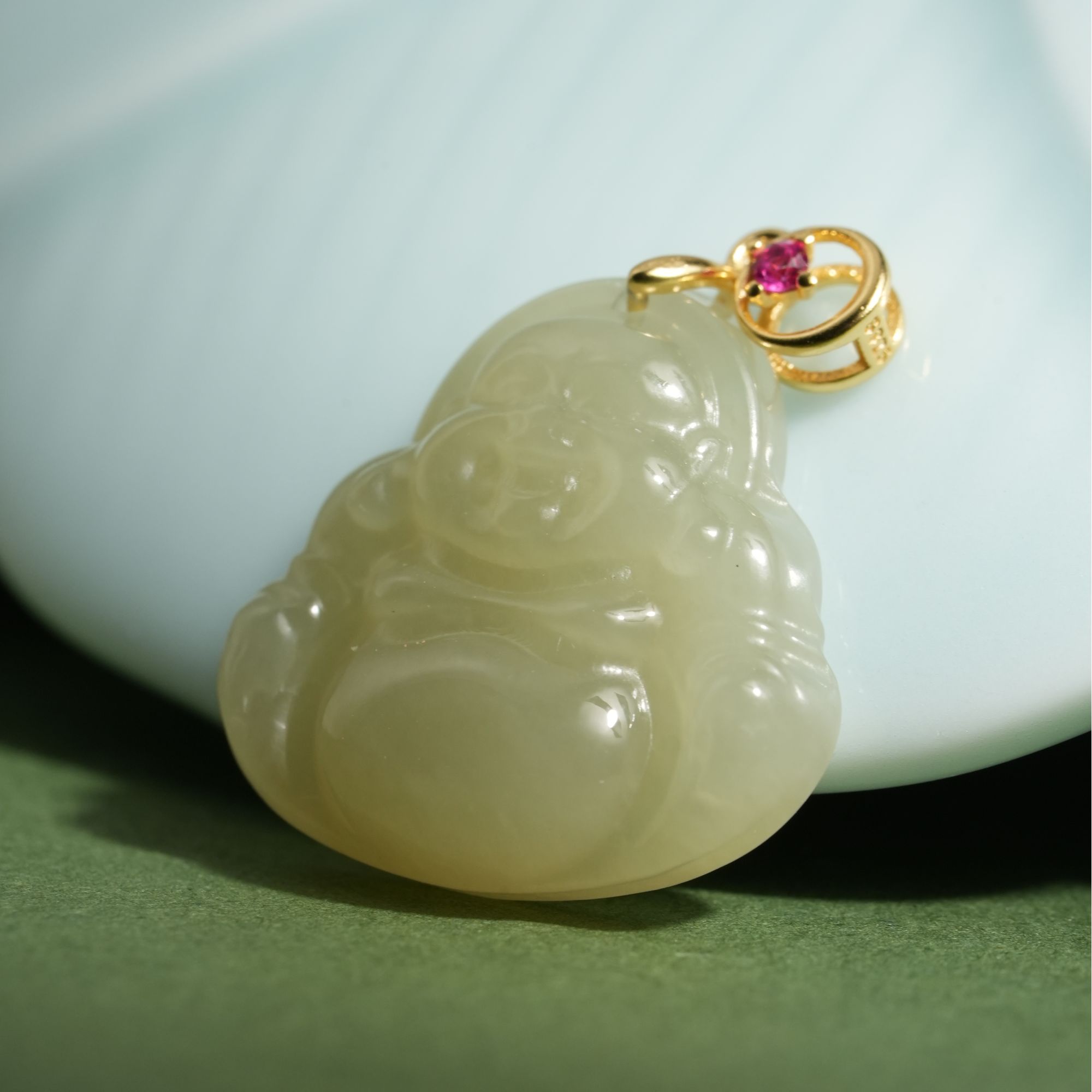 和田玉小佛公吊坠s925-19*19*4mm-多样性发其一-ms76-1462