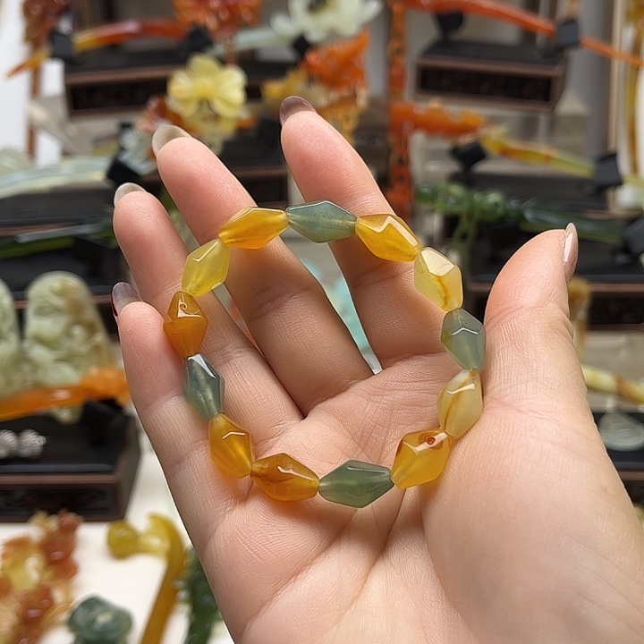 蛇纹石玉岫玉手链未镶嵌