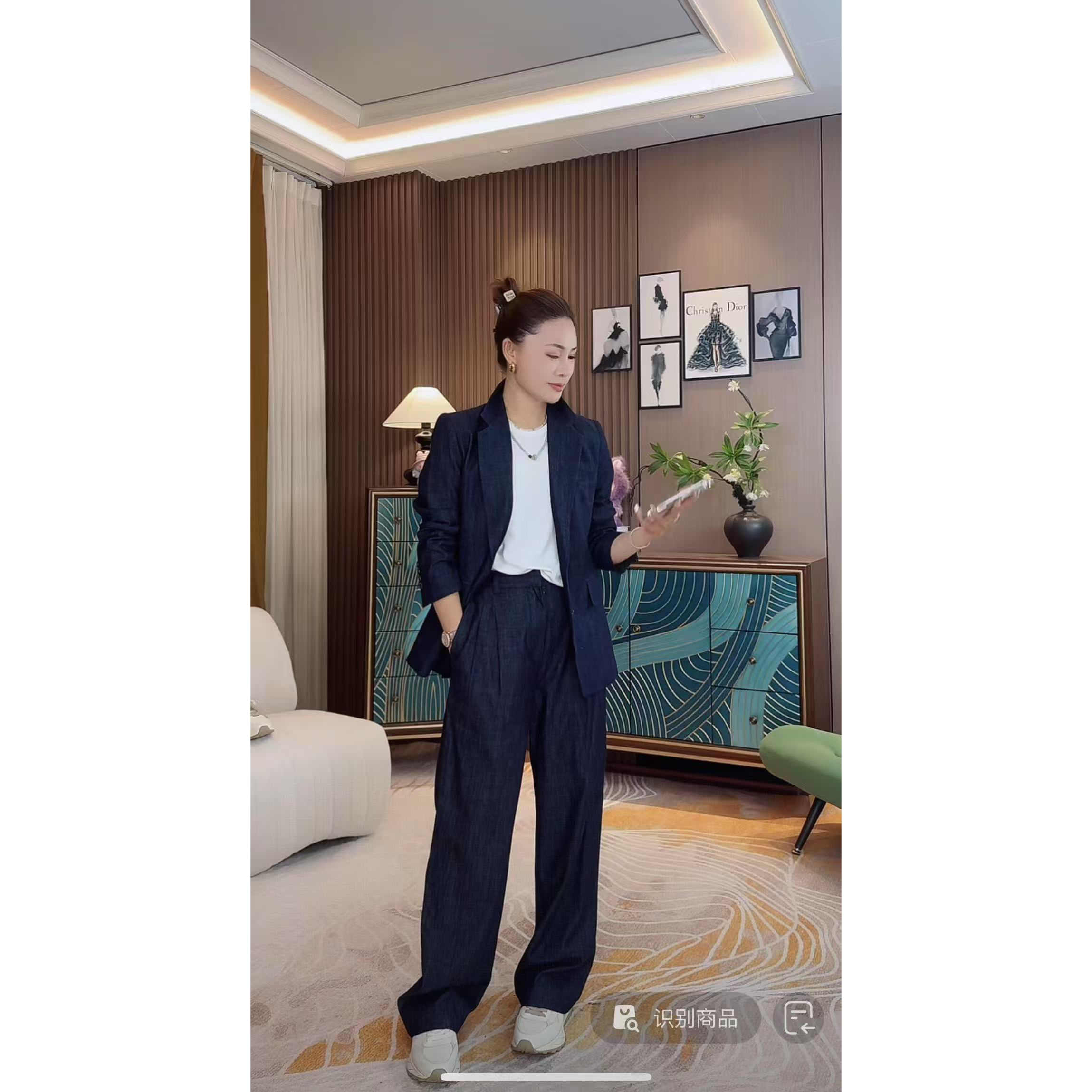 【荣姐精选】深蓝牛仔西服套装