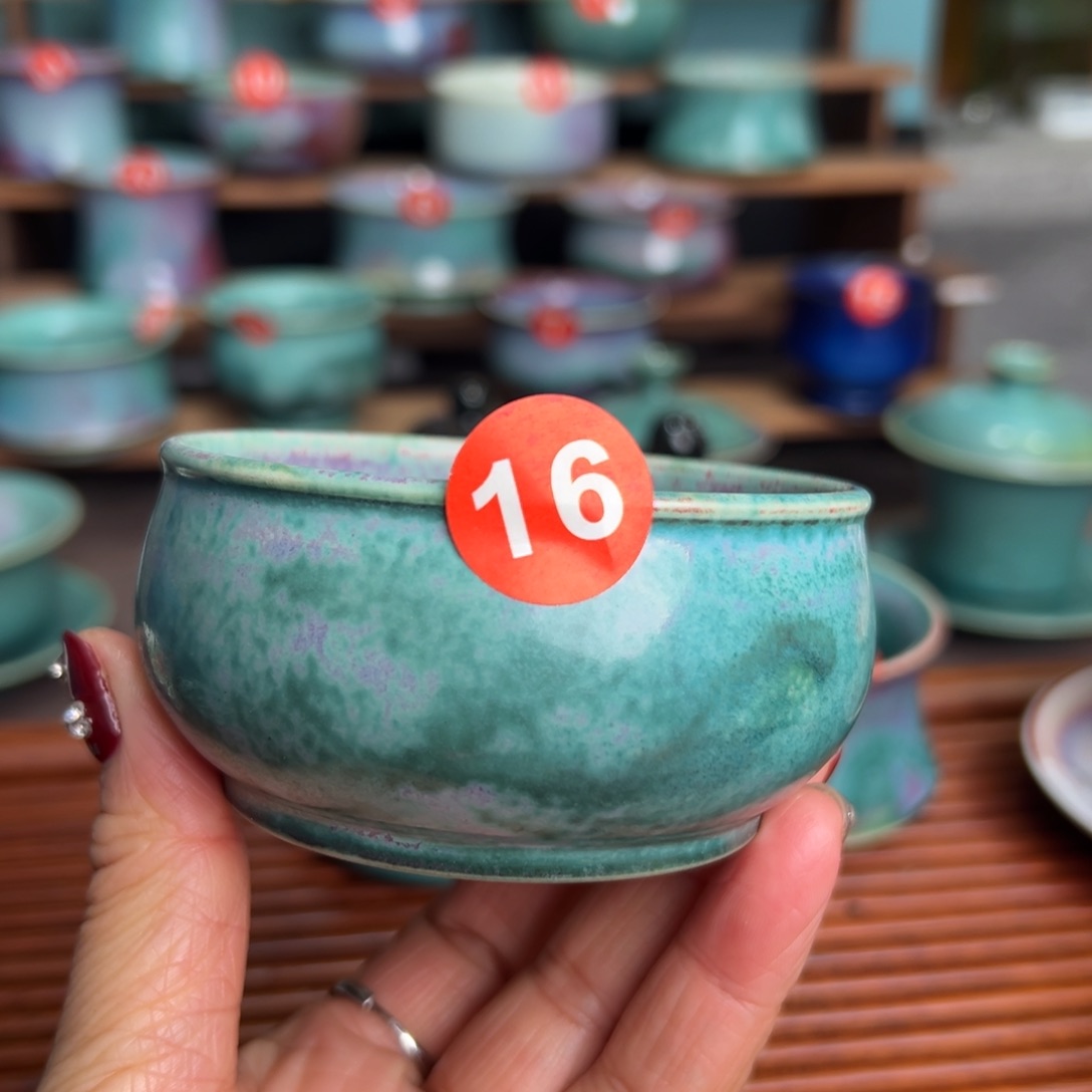 手工制作手拉坯工艺钧瓷茶具