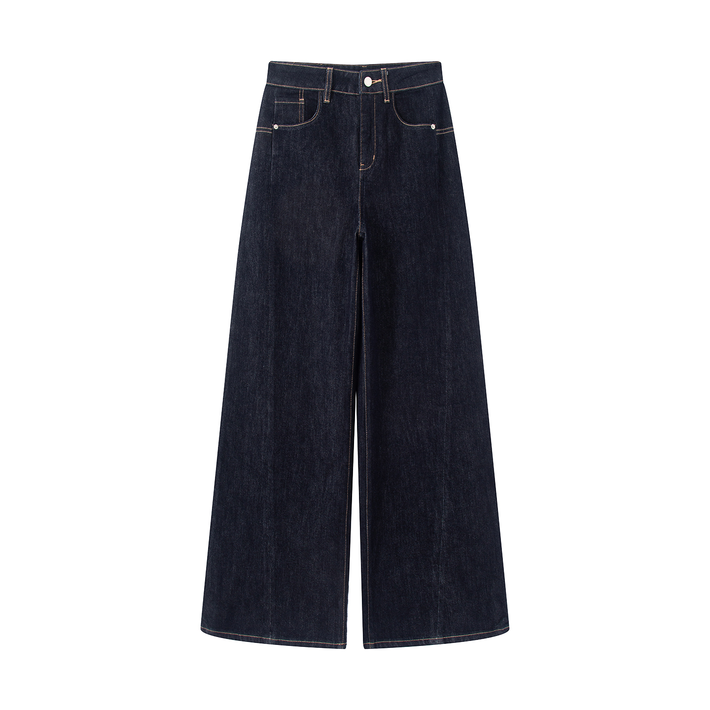 迪2025冬加绒加厚季新款时尚百搭高腰显瘦直筒阔腿牛仔裤女252871