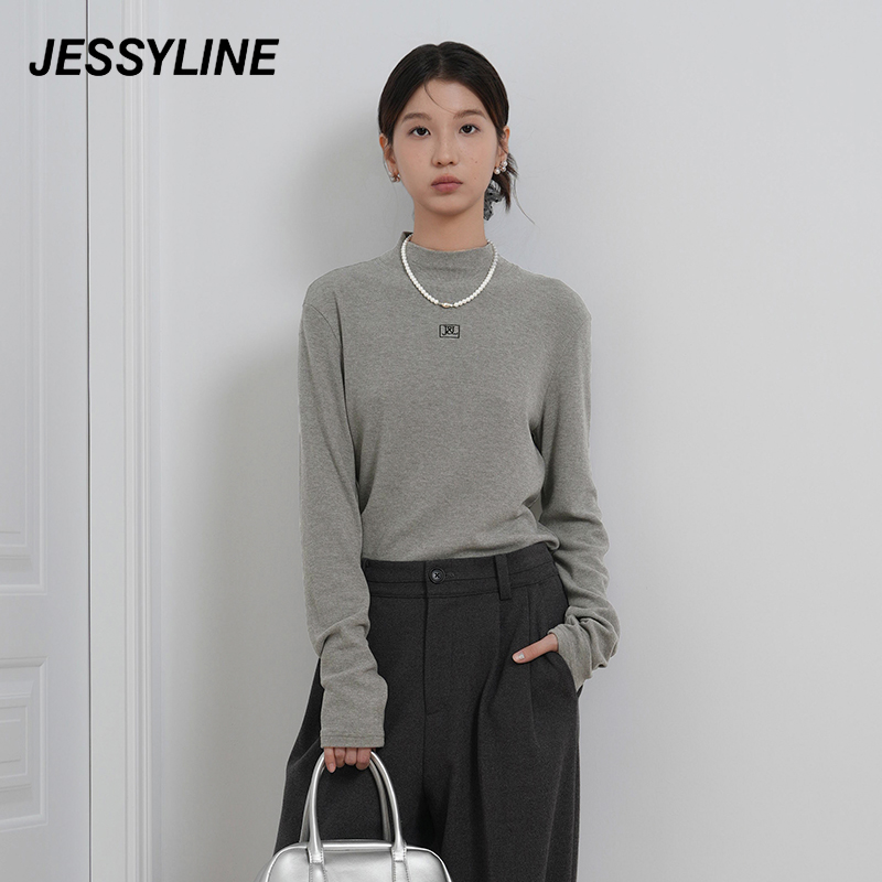 jessyline冬季潮流新款 杰茜莱百搭半高领打底衫女 442101003
