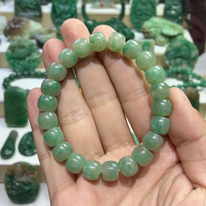 独山玉未镶嵌手串卡10老型珠