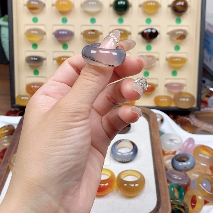 合金戒指玛瑙/玉髓思****装