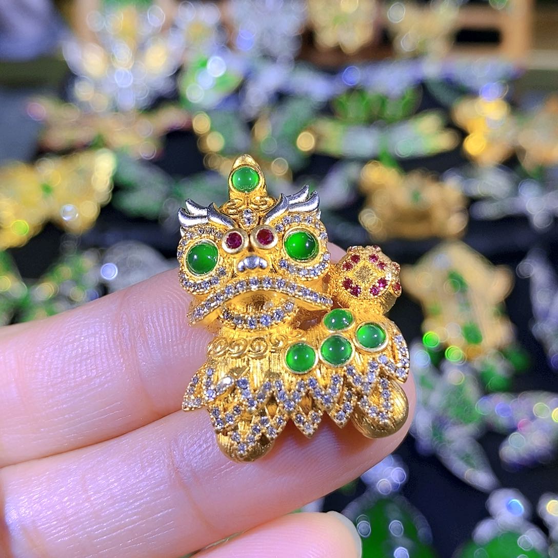 吊坠(不含链)银S925镶嵌翡翠