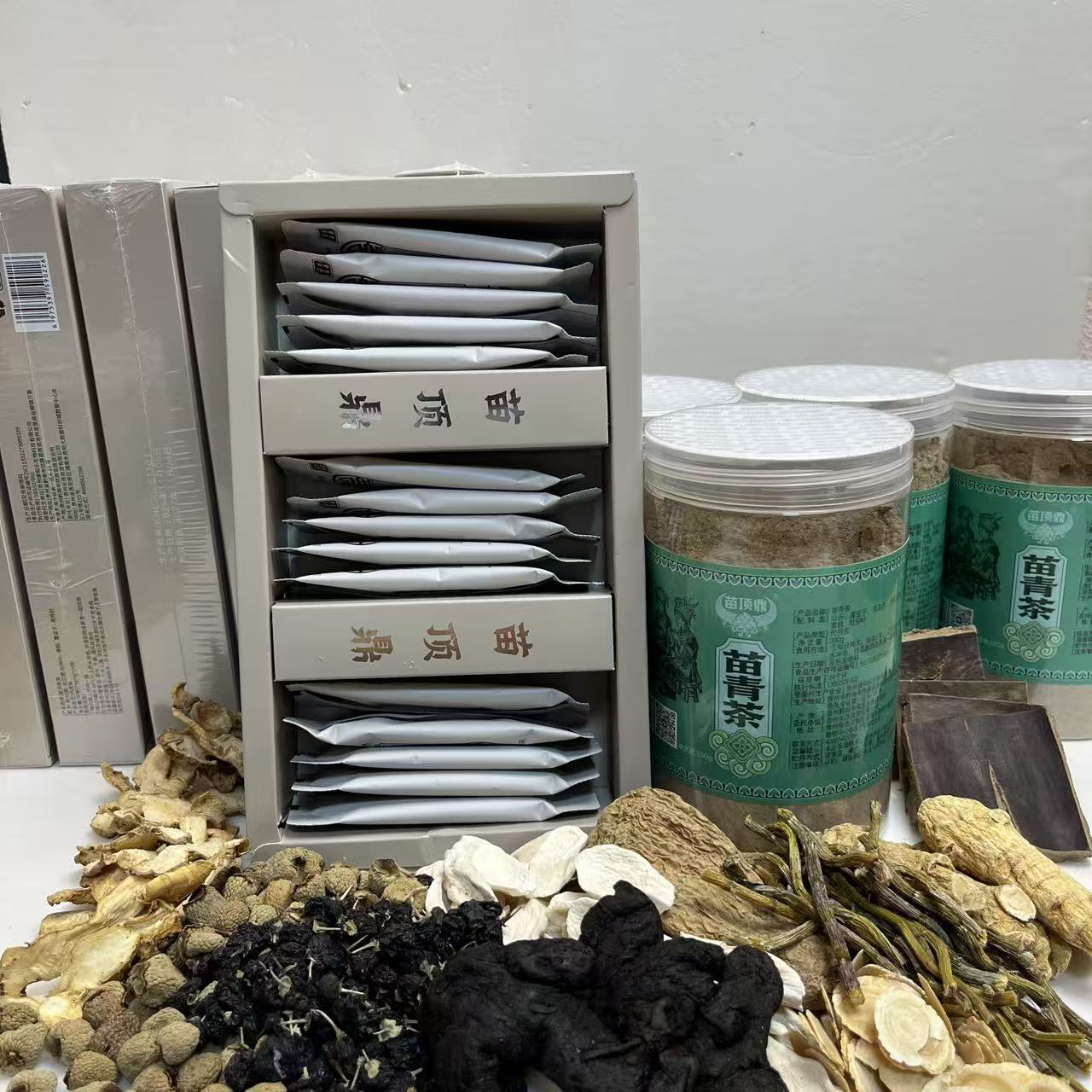 小琴专属苗顶鼎虎姜山猛子干货特产茶粉300克1罐＋15条一盒