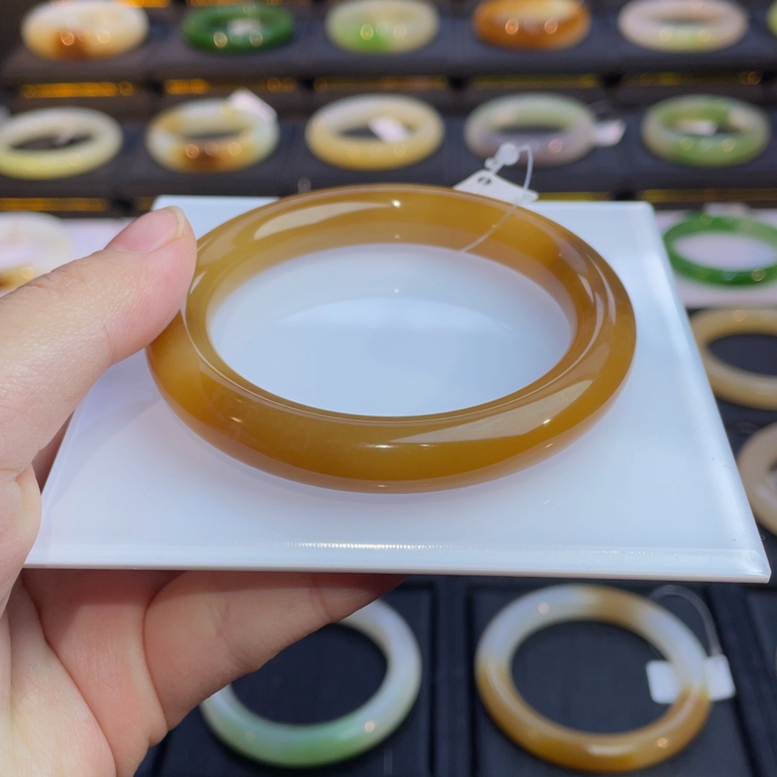 和田玉手镯未镶嵌全糖手镯57➕