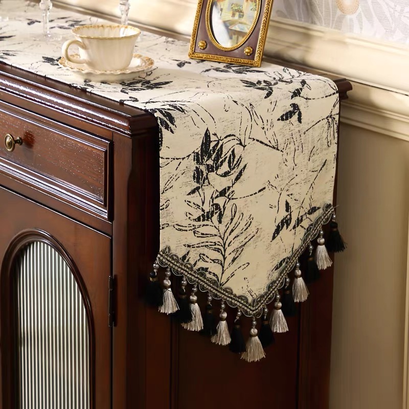 新品高档桌旗家用美式餐桌电视柜布艺长条斗柜盖布巾欧式茶几旗布