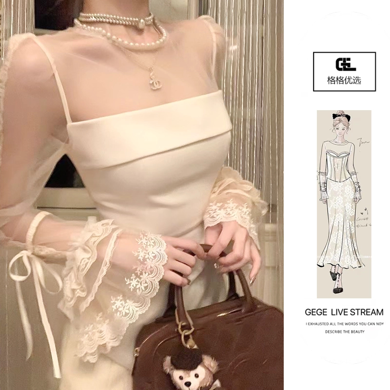 【蝴蝶迷雾】 S曲线收腰上衣重工袖不规则立裁设计感内搭