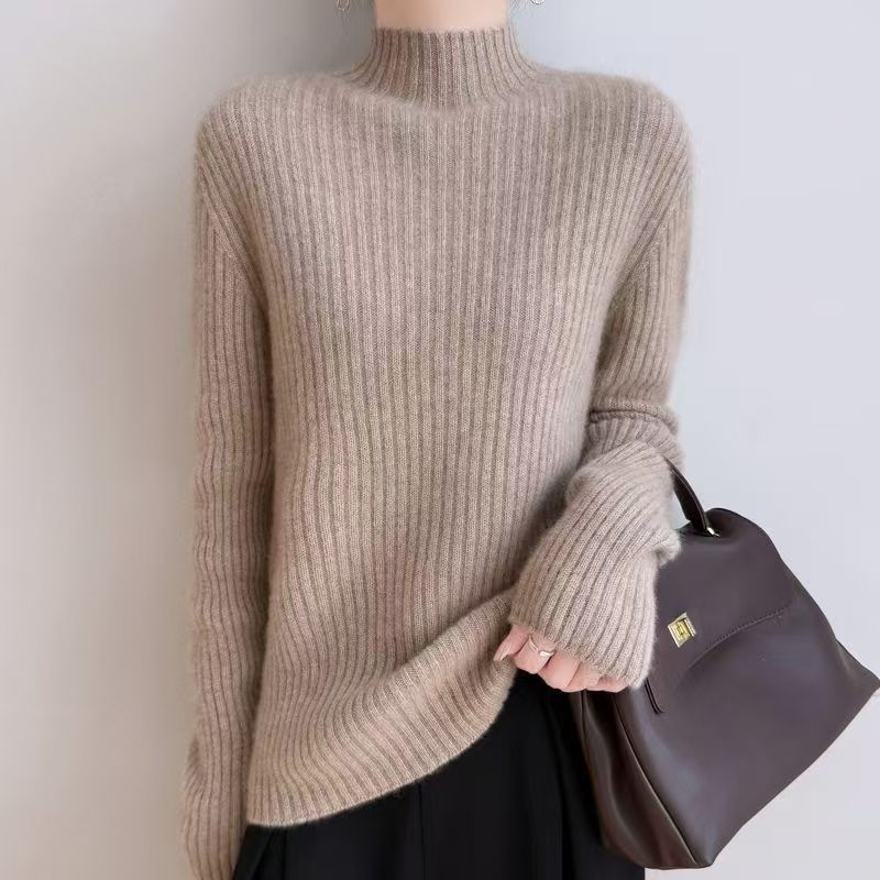 2025年冬季定制新款半高针织衫简约宽松大气时尚百搭