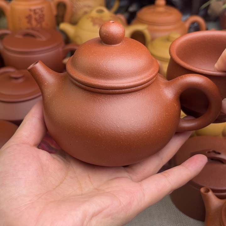 茶壶紫砂原降红降坡容天精工半手260cc