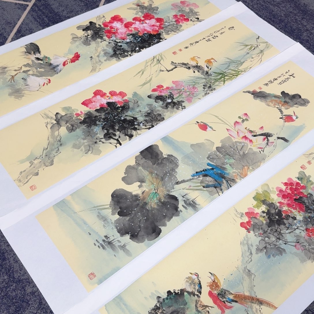 国画国画作品山水花鸟