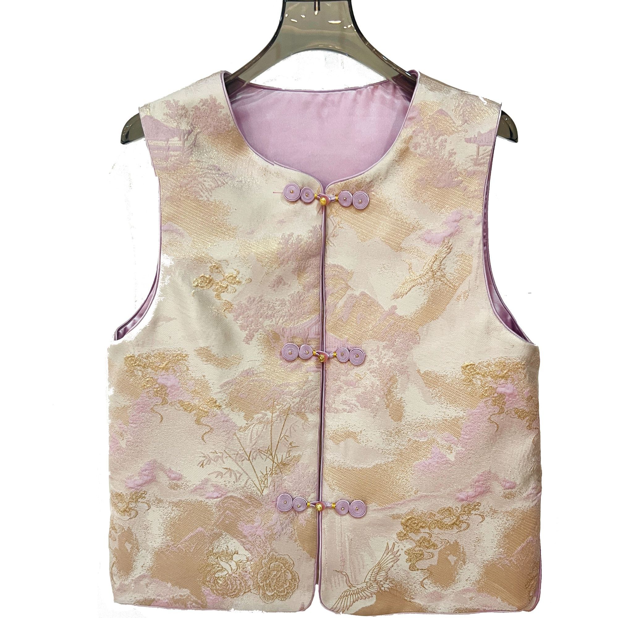 【西域公主】新中式加棉宋锦提花改良马甲2025冬季新别致轻国风马夹