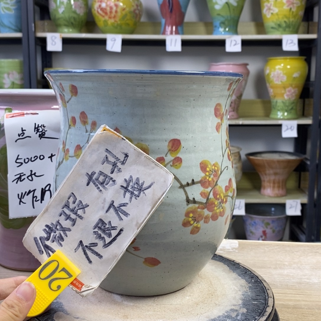 景德镇手工手绘陶瓷花盆