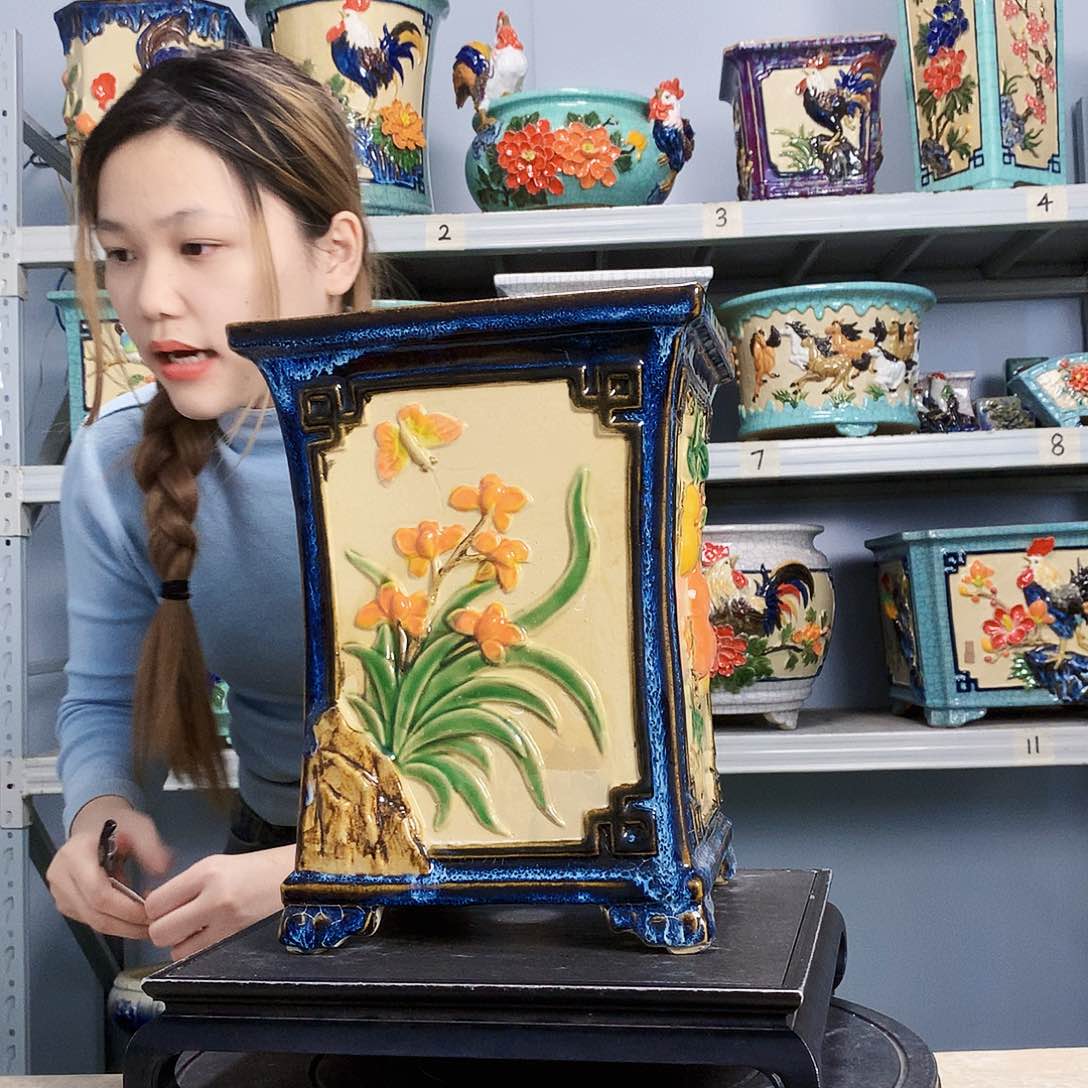 栖*实物拍摄湾盆石湾盆