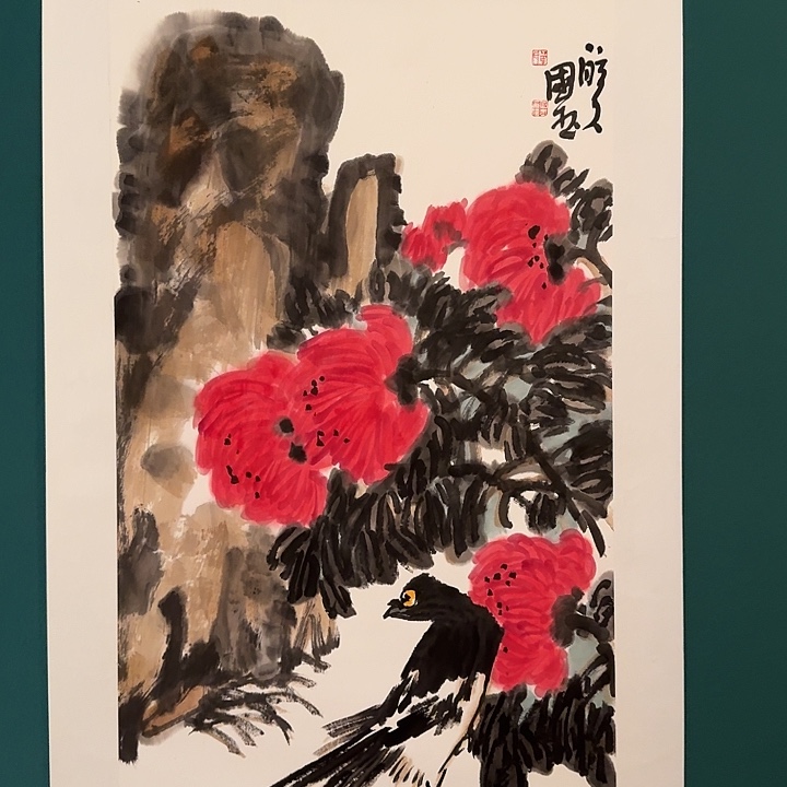 国画单老师画作画作
