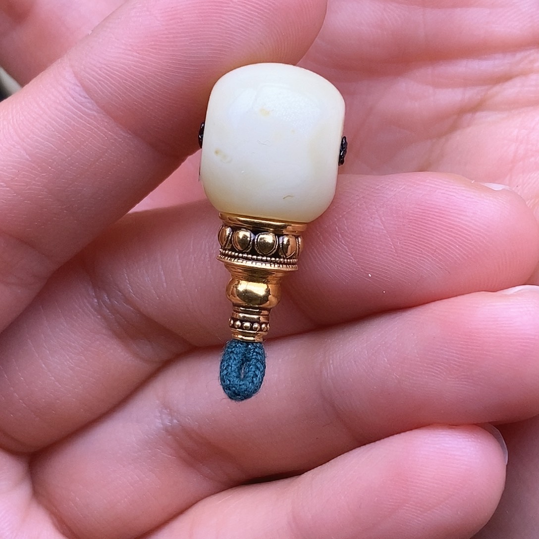 琥珀裸石18K金镶嵌L****e13mm 蜜蜡三通