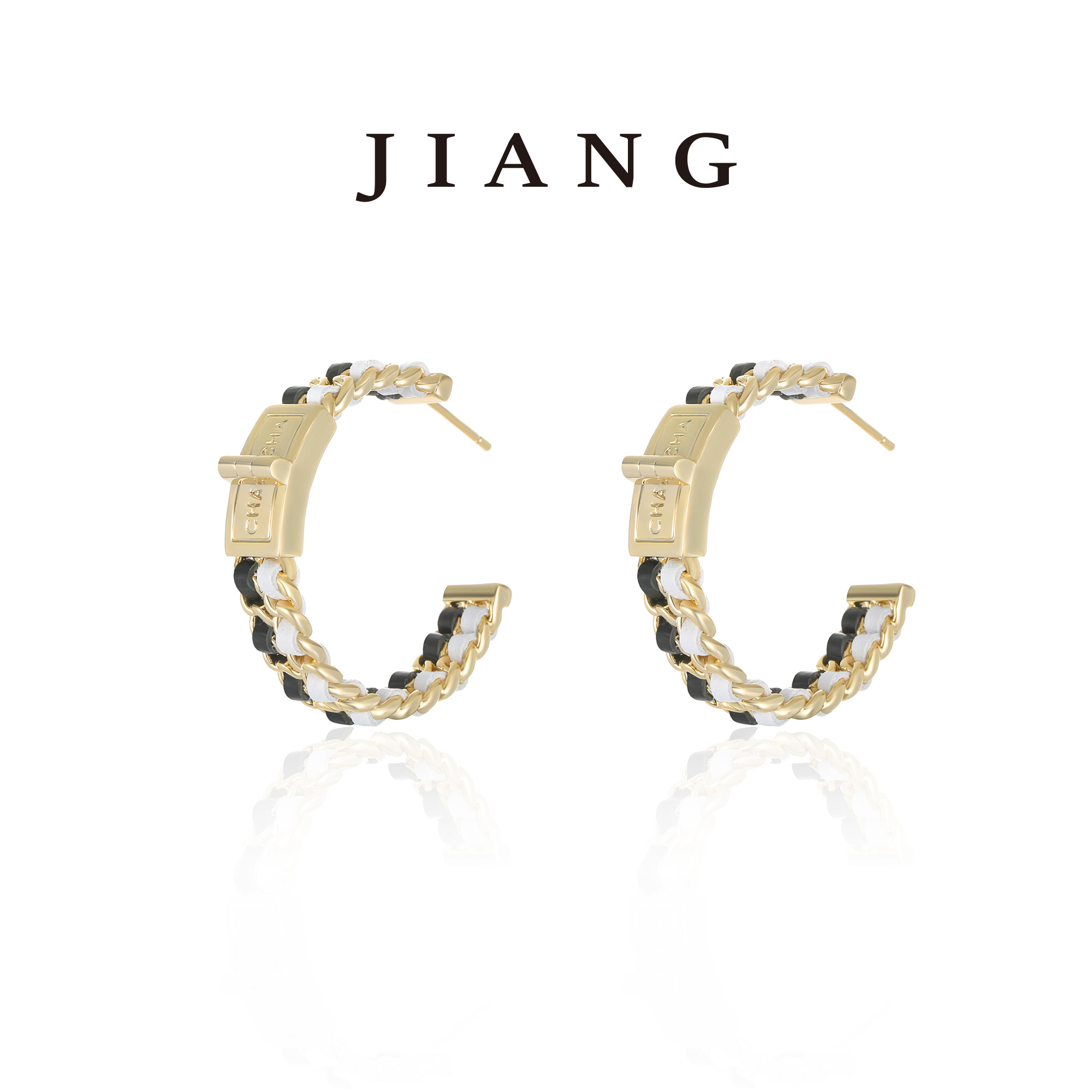 铜合金皮质耳饰 CNC精工 气质轻奢时尚百搭耳环 4412