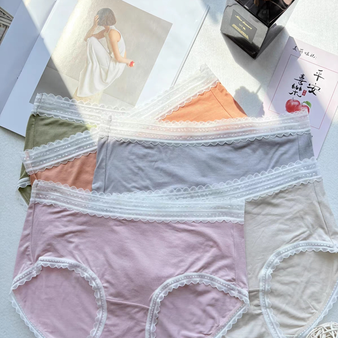 女士中腰透气夏季薄款三角内裤舒适档蕾丝