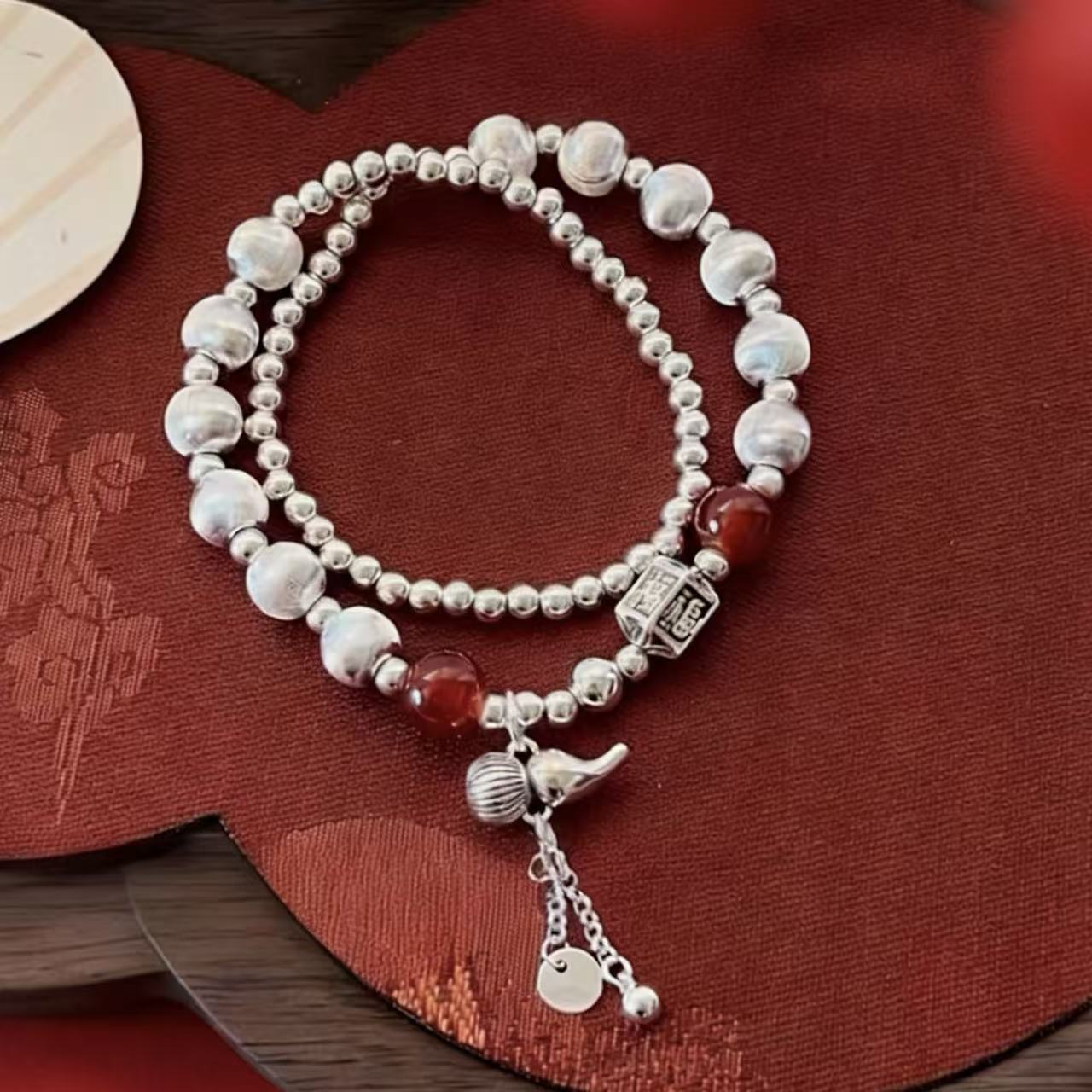 红韵纳福单圈精品手串【无礼盒】—-4409