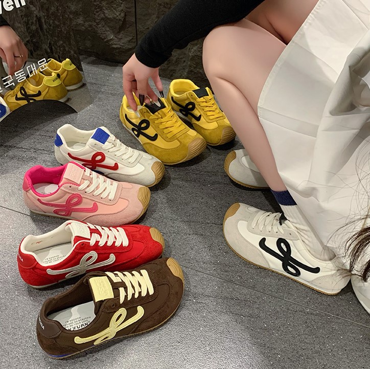 多巴胺德训鞋女ins潮2025夏新款复古设计感马卡龙休闲运动鞋单鞋