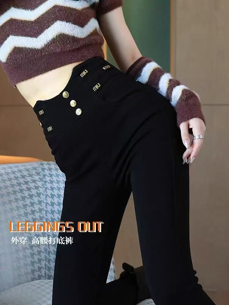 女新款高腰弹力显瘦外穿休闲裤