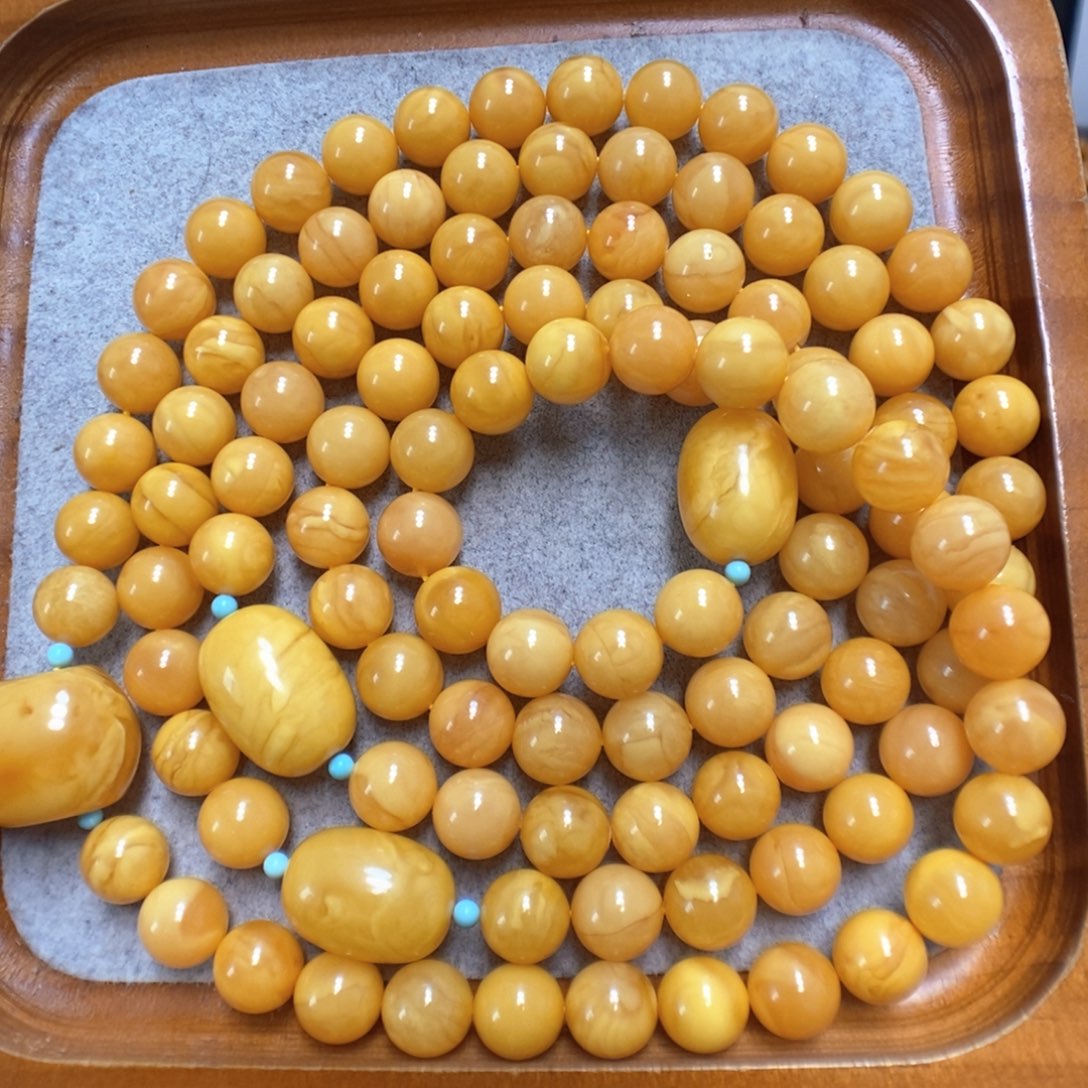 蜜蜡项链未镶嵌蜜蜡108