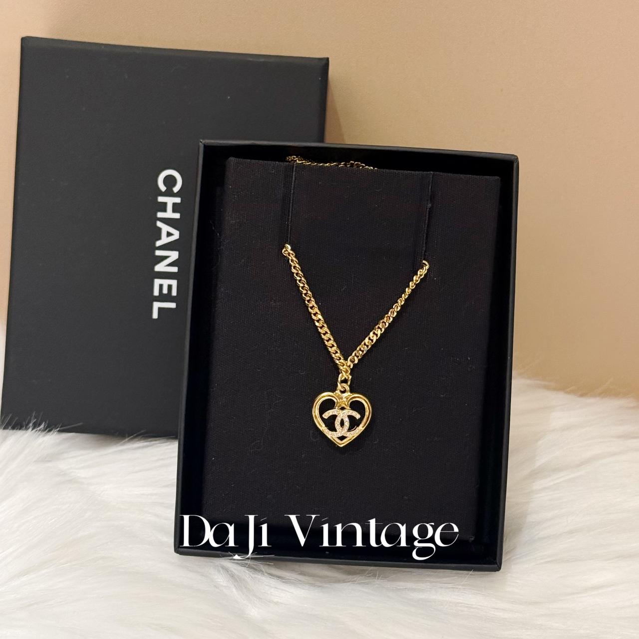 99新 Chanel/香奈儿 24期免息3/大吉中古/爱心镂空镶钻项链