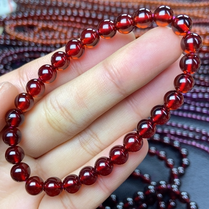 石榴石手链未镶嵌7m'm 9a 毕业